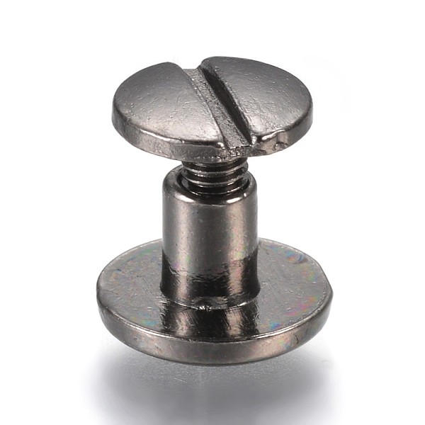 

PandaHall Alloy Screw Rivets, Chicago Screws, Garment Accessories, Gunmetal, 7.5x10mm, Knob: 4mm Alloy Flat