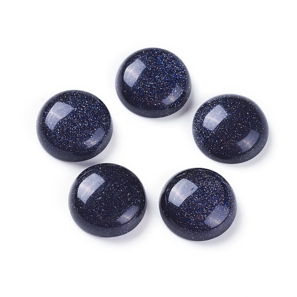 

PandaHall Synthetic Blue Goldstone Cabochons, Dyed, Half Round, 14~14.5x5~5.5mm Blue Goldstone Half Round