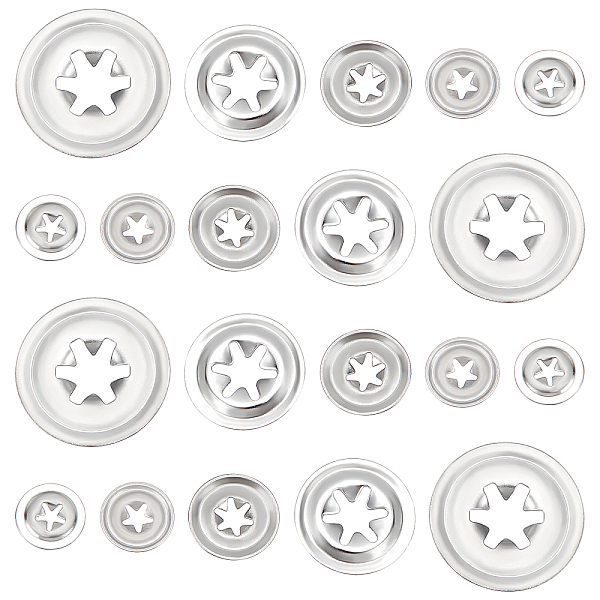 

PandaHall 50Pcs 5 Style 304 Stainless Steel Washers, Doll Making Supplies, Flat Round, Stainless Steel Color, 10~23x0.7~2mm, Hole: 1.5~7mm...