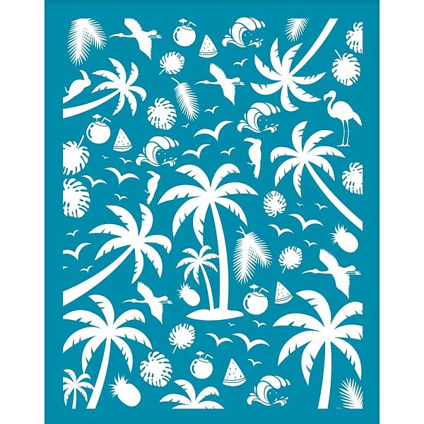 

PandaHall Silk Screen Printing Stencil, for Painting on Wood, DIY Decoration T-Shirt Fabric, Branch Pattern, 100x127mm Nylon Branch Cyan