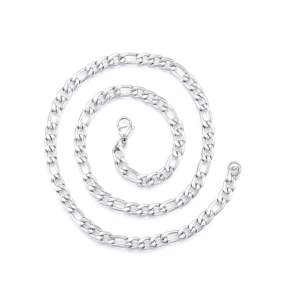 

PandaHall Men's 201 Stainless Steel Figaro Chains Necklace, Stainless Steel Color, 17.72 inch(45cm), Wide: 5mm 201 Stainless Steel