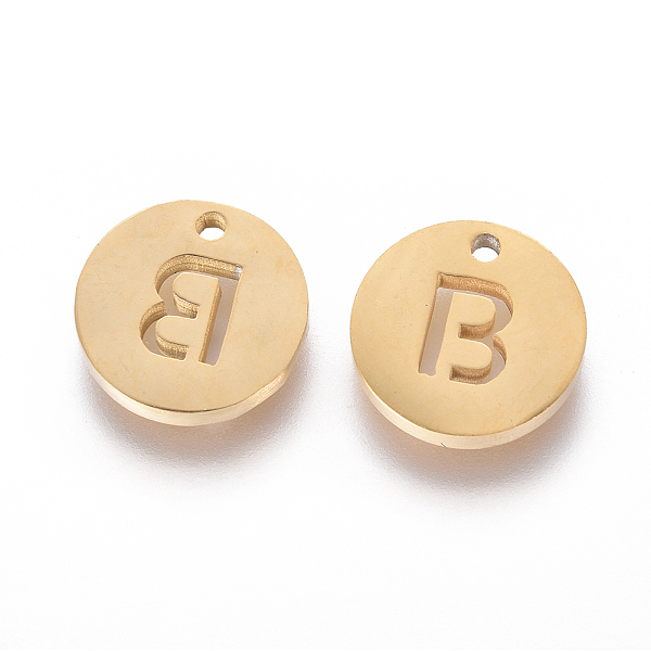 

PandaHall 304 Stainless Steel Charms, Ion Plating (IP), Flat Round, Letter.B, 10x1.5mm, Hole: 1mm 304 Stainless Steel Letter B