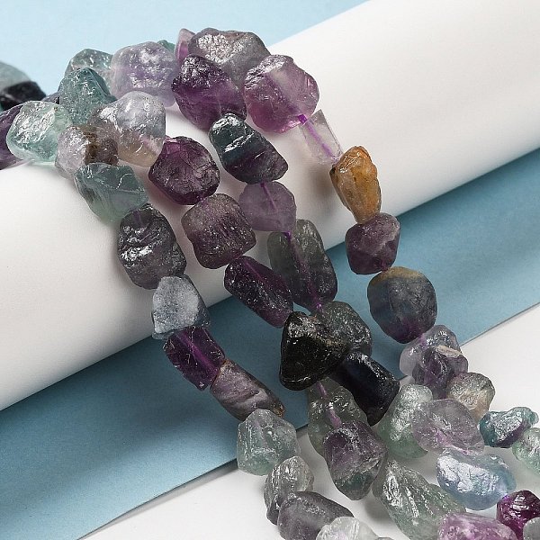 Raw Rough Natural Fluorite Beads Strands
