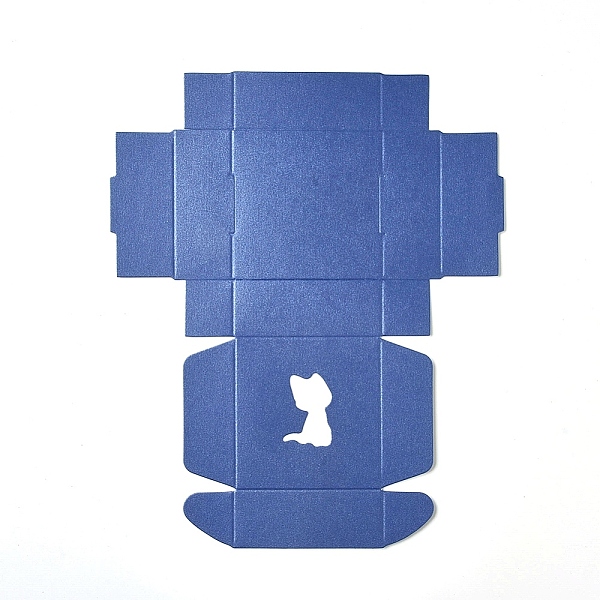 

PandaHall Foldable Kraft Paper Gift Boxes, Hollow Cat Pattern Handmade Soap Boxes, Square, Steel Blue, 8x8x3.2cm Paper Square Blue