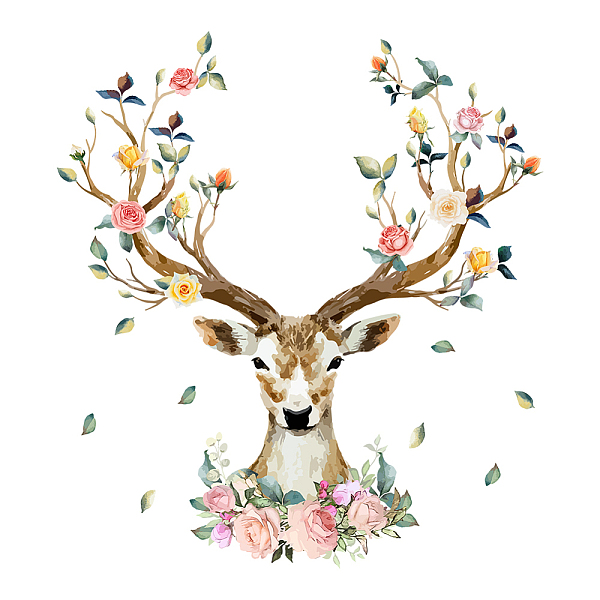 

PandaHall PVC Wall Stickers, Wall Decoration, Deer Pattern, 390x980mm PVC Deer
