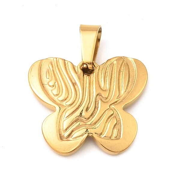 

PandaHall Ion Plating(IP) 304 Stainless Steel Pendants, Butterfly Charm, Golden, 14x16x2mm, Hole: 6x3mm 304 Stainless Steel Butterfly