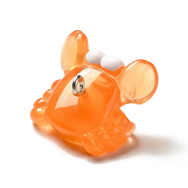 

PandaHall Marine Series Transparent Resin Pendants, Crab Charm, with Platinum Plated Iron Findings, Orange, 15x22x20mm, Hole: 2mm Iron+Resin...