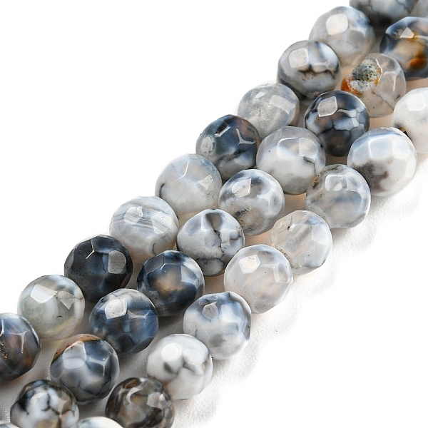

PandaHall Dyed Natural Fire Crackle Agate Beads Strands, Faceted Round, Gray, 4mm, Hole: 0.8mm, about 94~95pcs/strand, 14.37~14.57 inch...