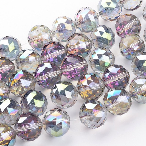 

PandaHall Electroplate Glass Bead Strands, Half Plated, Faceted, Round, Green Plated, 19.5mm, Hole: 2mm, about 12pcs/strand, 8.6 inch(22cm)...