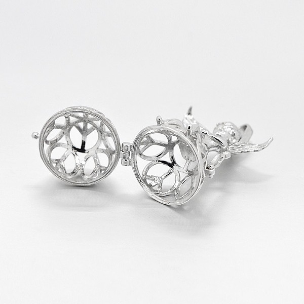

PandaHall Brass Hollow Cage Pendants, For Chime Ball Pendant Necklaces Making, Round with Angel, Platinum, 44x25x20mm, Hole: 3x8mm, Inner...