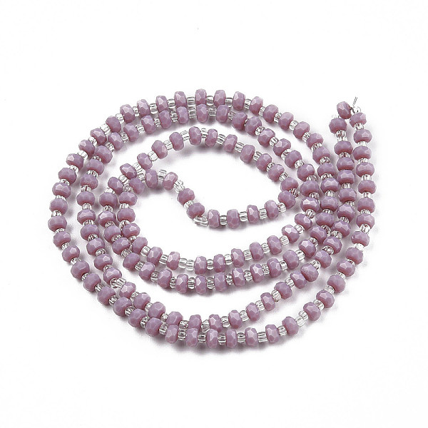 

PandaHall Opaque Solid Color Glass Beads Strands, Abacus, Rosy Brown, 4x3mm, Hole: 0.8mm, about 146~150pcs/strand, 24.41 inch~25.2 inch...