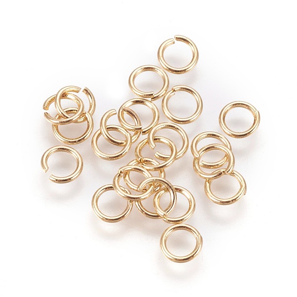 

PandaHall Long-Lasting Plated Brass Open Jump Rings, Golden, 5x0.7mm, 21 Gauge Brass