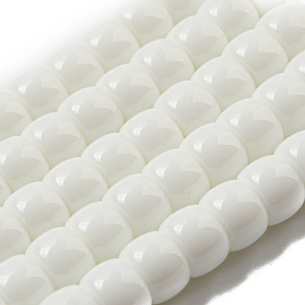 

PandaHall Opaque Glass Beads Strands, Barrel, White, 8x6mm, Hole: 1.6mm, about 61~62pcs/strand, 14.84''~15.16''(37.7~38.5cm) Glass Barrel...