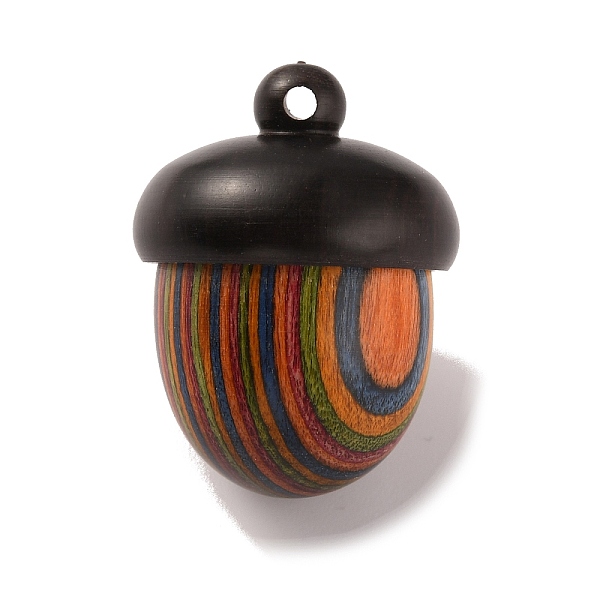 

PandaHall Wooden Acorn Box Jewelry Pendants, Autumn Acorn Charm, with Screw Cap, Dyed, Secret Canister, Colorful, 29.5x22mm, Hole: 2mm...