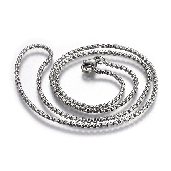 

PandaHall 304 Stainless Steel Box Chain Necklaces, with Lobster Claw Clasps, Stainless Steel Color, 19.6 inch(50cm), 2.0mm 304 Stainless...