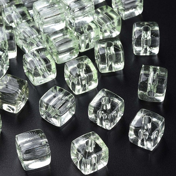 

PandaHall Transparent Acrylic Beads, Square, Light Green, 13x12.5x12.5mm, Hole: 3.5mm, about 162pcs/500g Acrylic Square