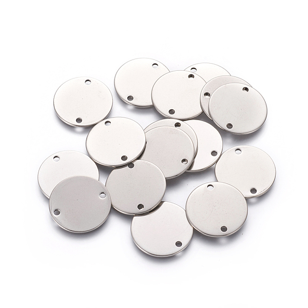 

PandaHall 201 Stainless Steel Links connectors, Flat Round, Stainless Steel Color, 20x1mm, Hole: 1.8mm 201 Stainless Steel Flat Round
