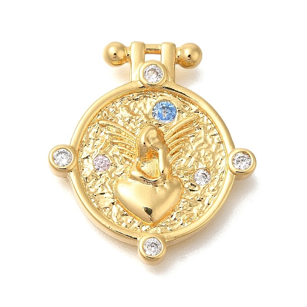 Brass Micro Pave Cubic Zirconia Pendants