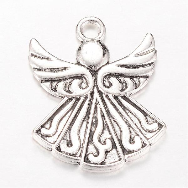 

PandaHall Tibetan Style Alloy Pendants, Angel, Cadmium Free & Lead Free, Antique Silver, 40x31x3mm, Hole: 4mm, about 105pcs/1000g Alloy...
