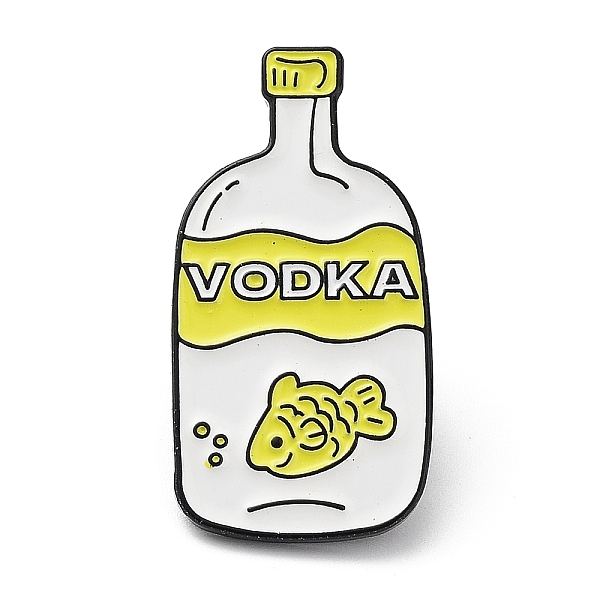 

PandaHall Bottle & Fish & Word Vodka Enamel Pins, Electrophoresis Black Alloy Brooch for Backpack Clothes, Yellow, 30.5x15.5x2mm...