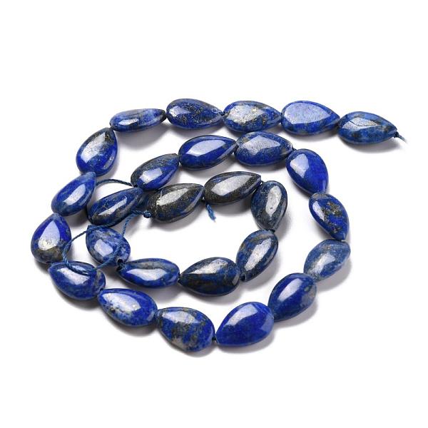 

PandaHall Natural Lapis Lazuli Beads Strands, Teardrop, 15x10x4mm, Hole: 0.5mm, about 27pcs/strand, 15.35''(39cm) Lapis Lazuli Teardrop