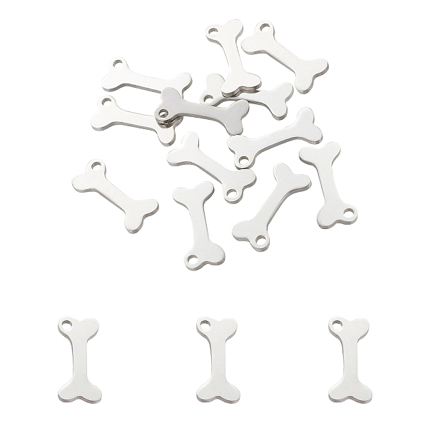 

PandaHall Unicraftale 304 Stainless Steel Charms, Dog Bone, Stainless Steel Color, 15x6.5x1mm, Hole: 1.5mm, 20pcs/box 304 Stainless Steel...