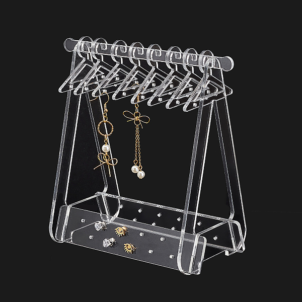 

PandaHall Earring Holder Stand, Cloth-horse Shape Jewellery Display 26 Holes Dangle Earring Hanging Organizer Acrylic Ear Studs Display..., Clear