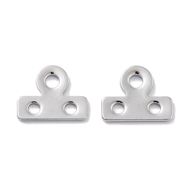 

PandaHall Brass Multi-Strands Links, Clip Shape, 3-Hole, Real Platinum Plated, 7x9x1mm, Hole: 1.4 and 1.6mm Brass Others