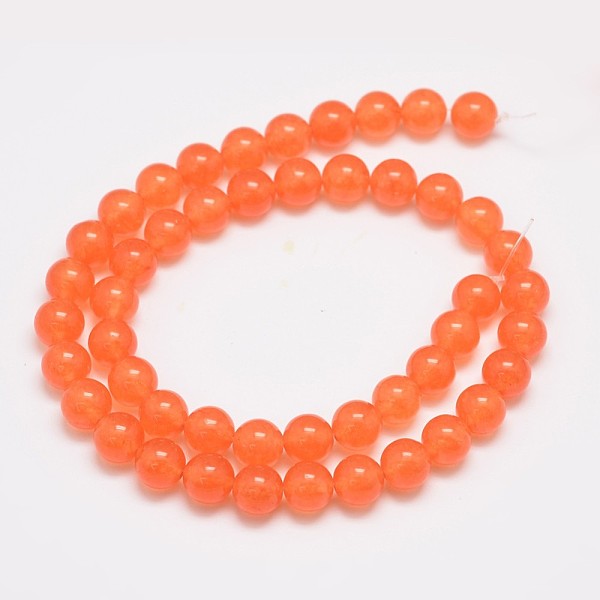 

PandaHall Natural & Dyed Malaysia Jade Bead Strands, Round, Tomato, 8mm, Hole: 1.0mm, about 48pcs/strand, 15 inch Malaysia Jade Round Red