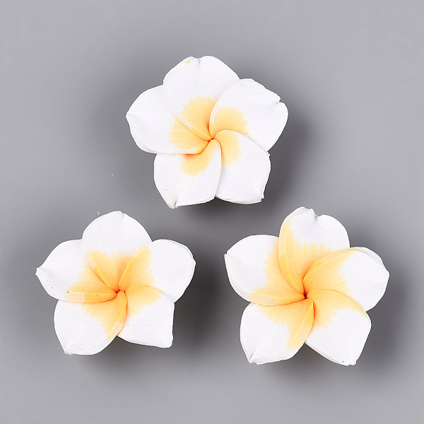 Perles de plumeria 3D en pâte polymère manuelles