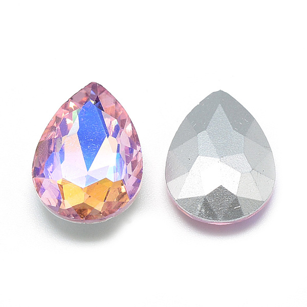 

PandaHall Pointed Back Glass Rhinestone Cabochons, Back Plated, Faceted, AB Color Plated, teardrop, Pearl Pink, 25x18x6mm Glass Rhinestone...