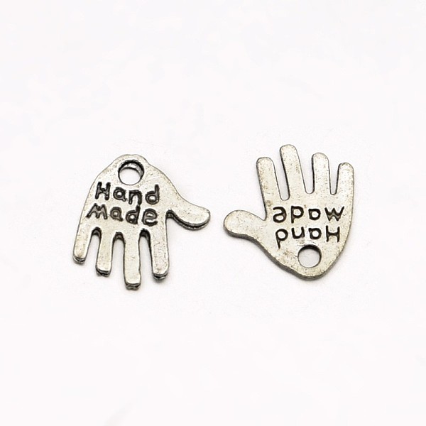 

PandaHall Tibetan Style Alloy Hand Carved Word Hand Made Charms, Cadmium Free & Lead Free, for Gift Package, Antique Silver, 12.5x12x0.8mm...