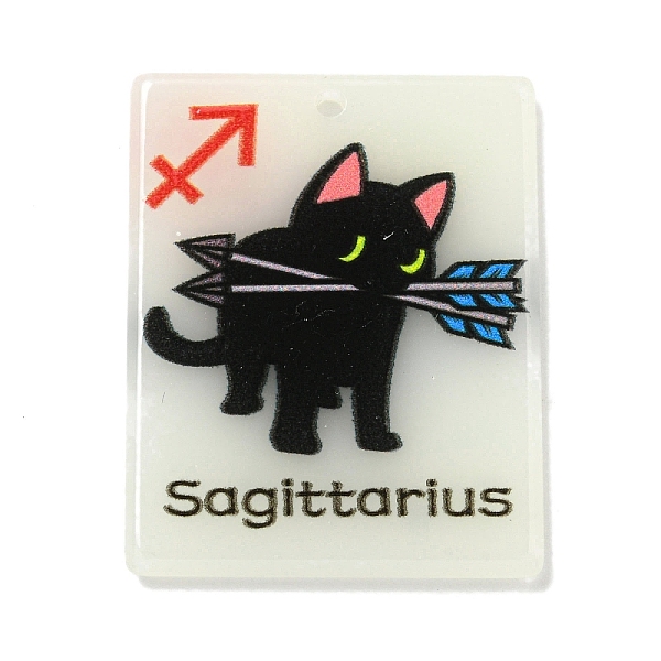 

PandaHall Acrylic Pendants, Constellation Cat, Sagittarius, 34x27x2.5mm, Hole: 2mm Acrylic Sagittarius Black