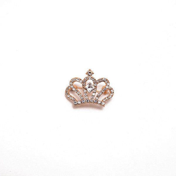 Crystal Rhinestone Crown Brooch