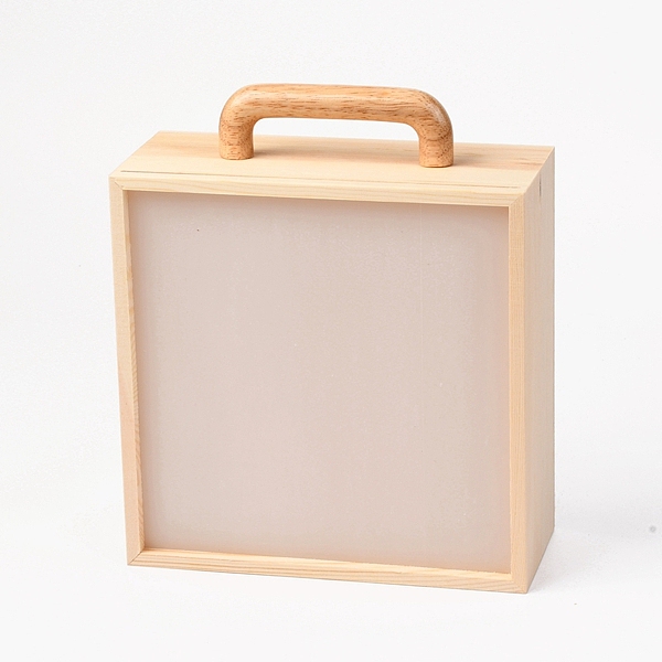 

PandaHall Wooden Storage Box, with Acrylic Transparent Cover and Handle, Square, BurlyWood, 19.5x8.5x23cm Wood Square Orange