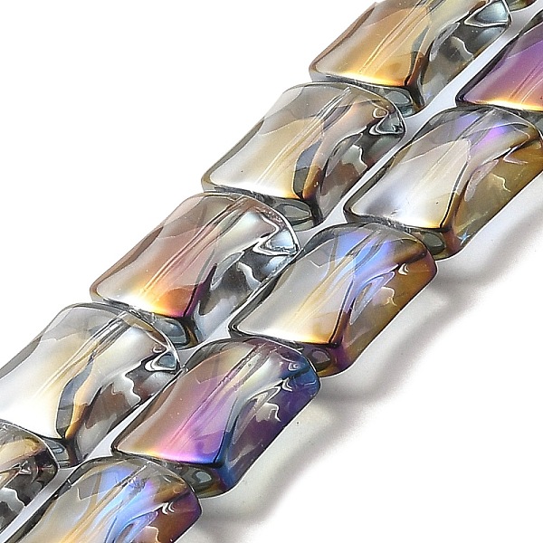 

PandaHall Electroplate Glass Beads Strands, Rainbow Plated, Bamboo Joint, Purple, 12x10x5.5mm, Hole: 1mm, about 49pcs/strand, 24.02''(61cm)...