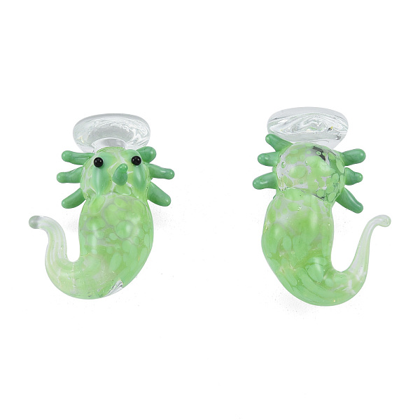 

PandaHall Handmade Bumpy Lampwork Beads, No Hole, Mermaid, Medium Sea Green, 27~29x22~26x14~16mm Lampwork Other Animal