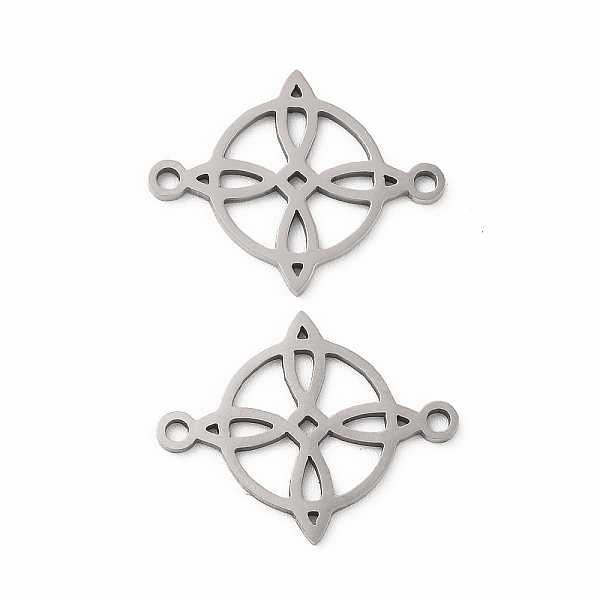 

PandaHall 201 Stainless Steel Connector Charms, Hollow Flat Round Links with Flower, Stainless Steel Color, 16.5x20.5x1mm, Hole: 1.5mm 201...
