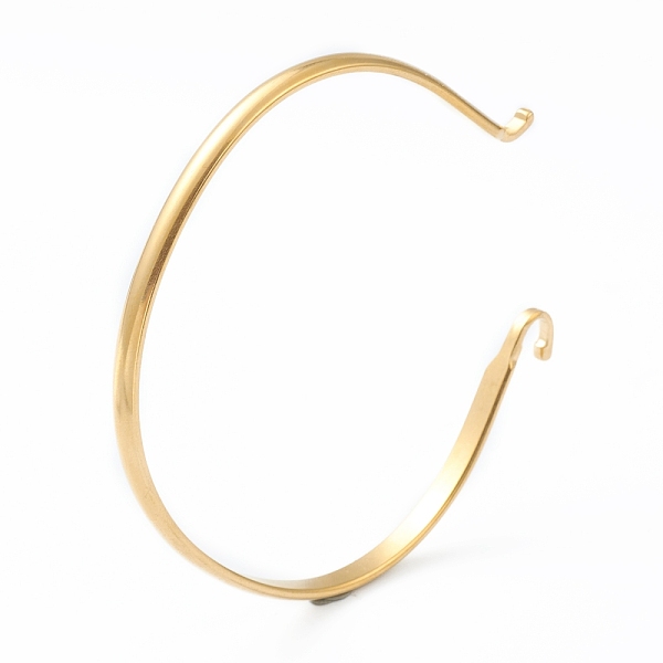 

PandaHall Ion Plating(IP) 304 Stainless Steel Cuff Bangle Making, Interchangeable Cuff Bangle, Real 18K Gold Plated, 1/8 inch(0.35cm), Inner...