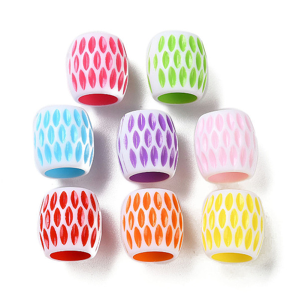 

PandaHall Opaque Acrylic Beads, Craft Style, Large Hole Beads, Barrel, Mixed Color, 12.5x12.5mm, Hole: 8mm, about 500pcs/500g Acrylic Barrel..., Multicolor