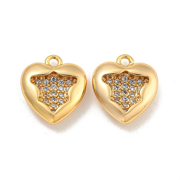 

PandaHall Brass Micro Pave Clear Cubic Zirconia Pendants, Real 18K Gold Plated, Heart, 13.5x12x3.5mm, Hole: 1.5mm Brass+Cubic Zirconia Heart...
