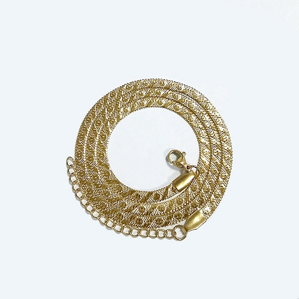 

PandaHall 304 Stainless Steel Herringbone Chain Necklaces, Golden, 17.80 inch(45.2cm) 304 Stainless Steel Flat