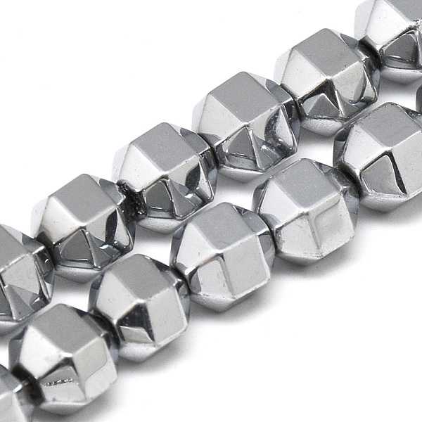 

PandaHall Electroplate Non-magnetic Synthetic Hematite Beads Strands, Lantern, Platinum Plated, 7.5x8x7mm, Hole: 1mm, about 51pcs/strand...
