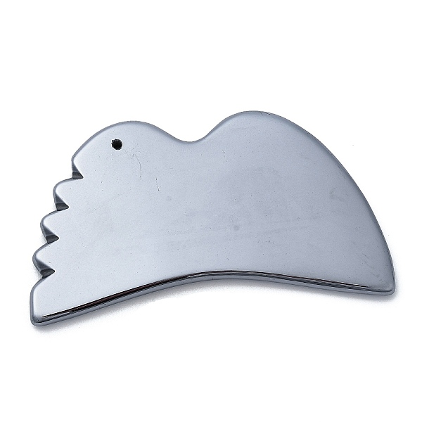 

PandaHall Terahertz Stone Gua Sha Boards, Massage Scraping Tools, Massager Facial Energy Beauty Tools, 57.6x102x6.2mm, Hole: 1.8mm Terahertz...
