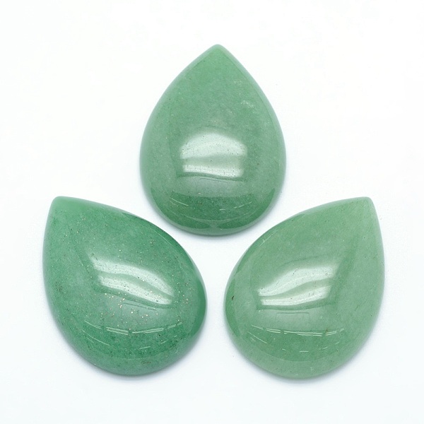

PandaHall Natural Green Aventurine Cabochons, Drop, 34~35x24~25x6.5~7mm Green Aventurine Teardrop