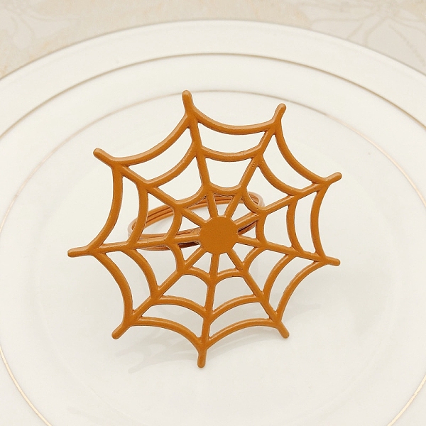 

PandaHall Alloy Napkin Rings, Napkin Holder Adornment, Restaurant Daily Accessiroes, Spider Web, Orange, 70x70mm Alloy Others Orange