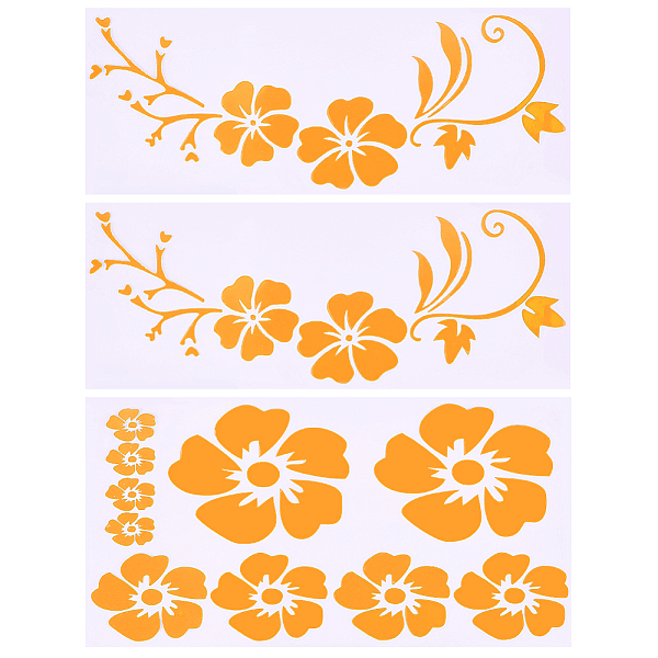 

PandaHall Gorgecraft 3Pcs 2 Styles PET Cartoon Self Adhesive Car Stickers, Waterproof Floral Car Decorative Decals for Car Decoration, Gold...