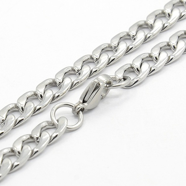 

PandaHall Men's 304 Stainless Steel Curb Chain Necklaces, with Lobster Claw Clasps, Stainless Steel Color, 23.6 inch(59.9cm) 304 Stainless...