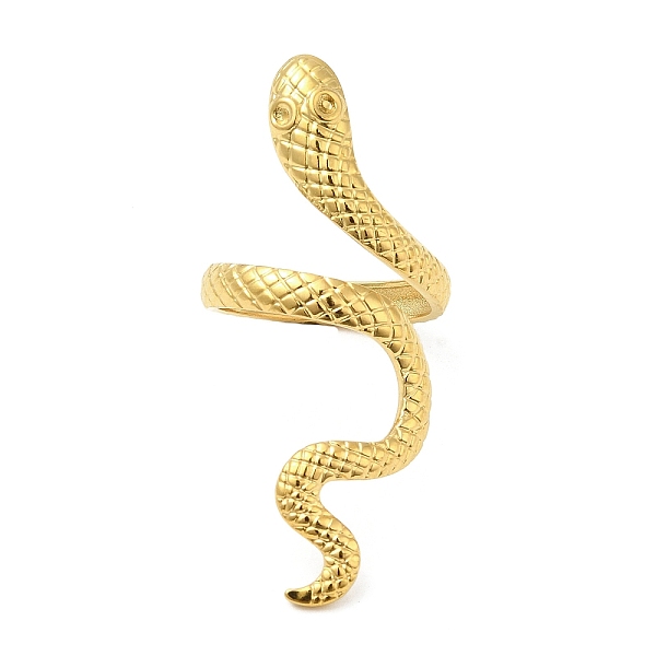 

PandaHall 304 Stainless Steel Open Cuff Rings, Snake, Golden, US Size 8 1/2(18.5mm) 304 Stainless Steel