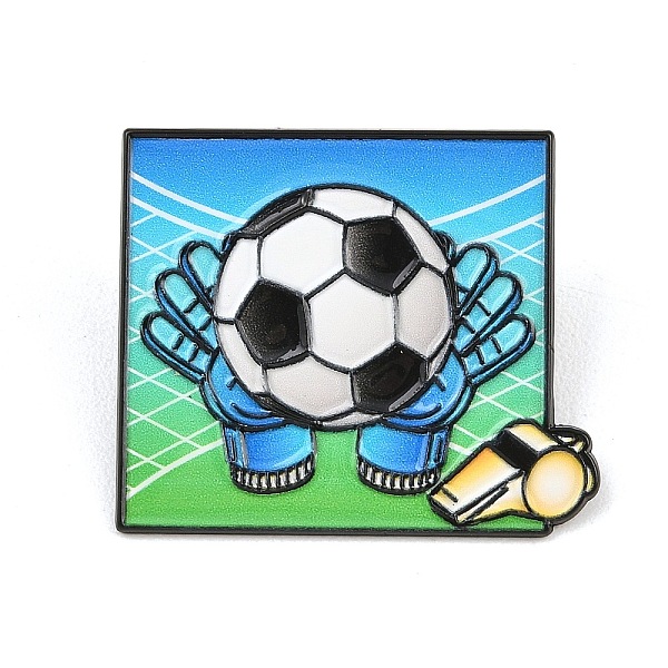 Sports Theme Football & Goalkeeper & Whistle Enamel Pins